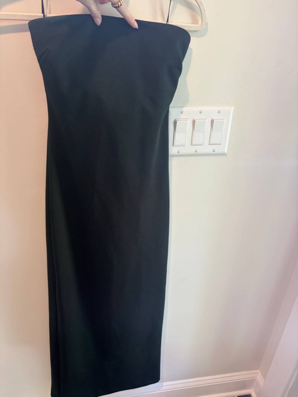 Zara dark green Strapless Midi Dress